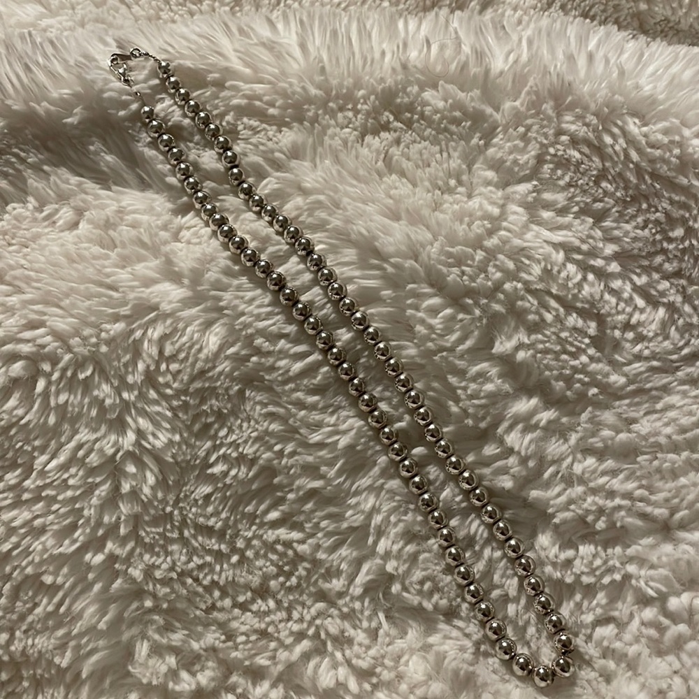 Silver Plated Bead‎ Necklace